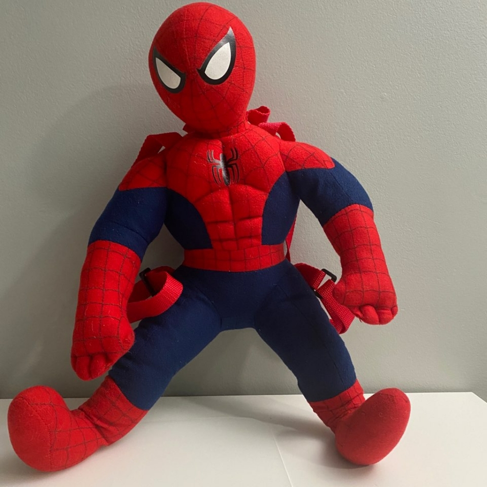 Spiderman plush backpack.approximately 18.5 inches in length